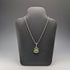 Vintage green serpentine and sterling silver pendant with sterling silver necklace